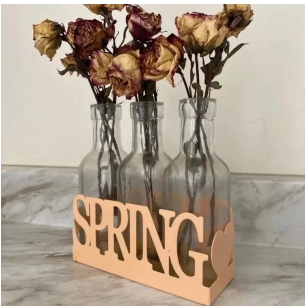 🪞 NEW Mini vase set of 3 , herbs and floral spring design holder